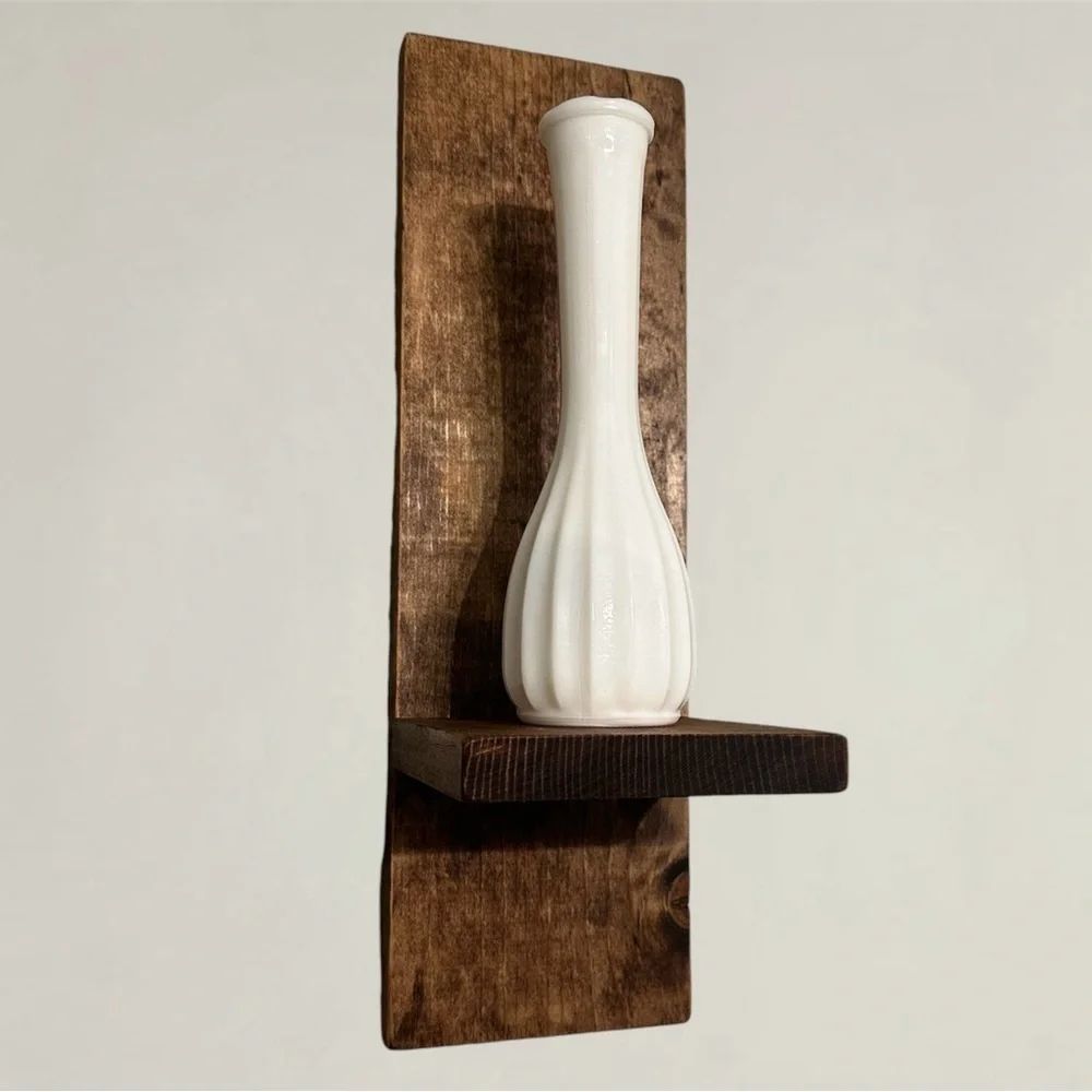 Modern Shape Rustic Pine Wooden Shelf - Picture 2 of 6